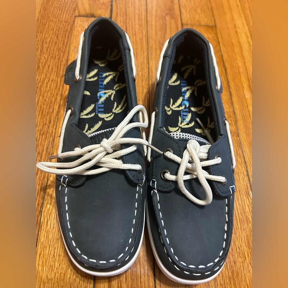 Island Surf Sanibel Boat Dock Beach Comfort Shoes Womens 7L Navy Blue White‎